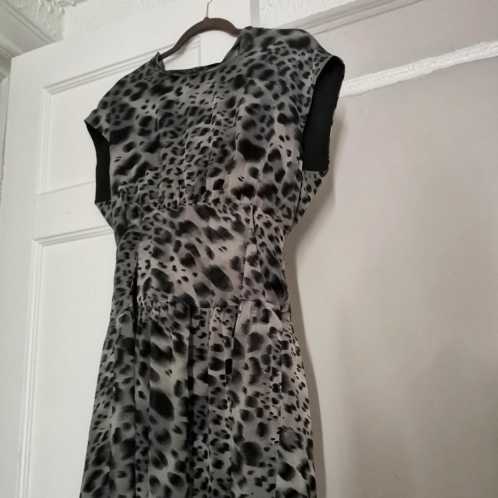 W118 Walter Baker Black & Gray Leopard Print Dress